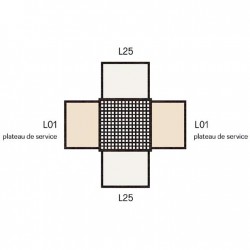 TETRA lable modulable en iroko teintè wengé de Sculptures Jeux