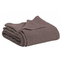 Couvre-lit Vivaraise en coton gaufré MAIA coloris TAUPE