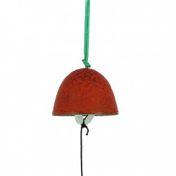 clochette a vent japonaise furin boule rouge fonte