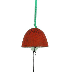 clochette a vent japonaise furin boule rouge fonte