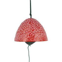clochette a vent japonaise furin sakura rouge fonte