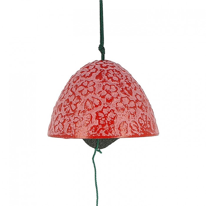 clochette a vent japonaise furin sakura rouge fonte