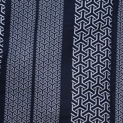 Yukata homme SUICHOKU bleu marine, détail du motif de lignes entrelacées