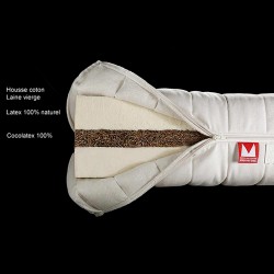 Matelas naturel HEVEA NATURA MOYEN en latex et coco