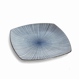 Assiette carrée japonaise TOKUSA service Blueline