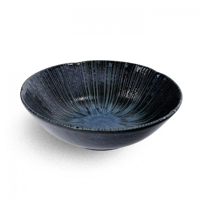 Assiette COSMOS, sont émaillées dans les tonalités du ciel la nuit.