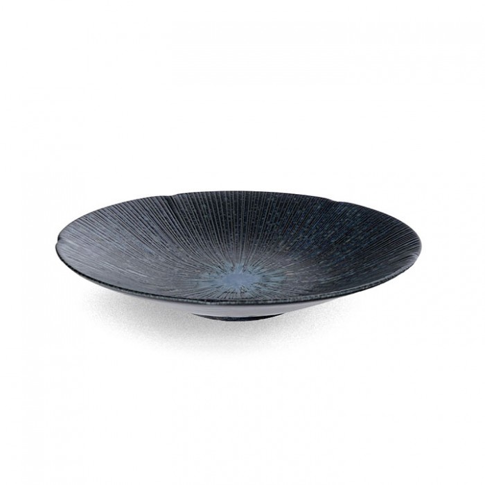 Assiette COSMOS, sont émaillées dans les tonalités du ciel la nuit.