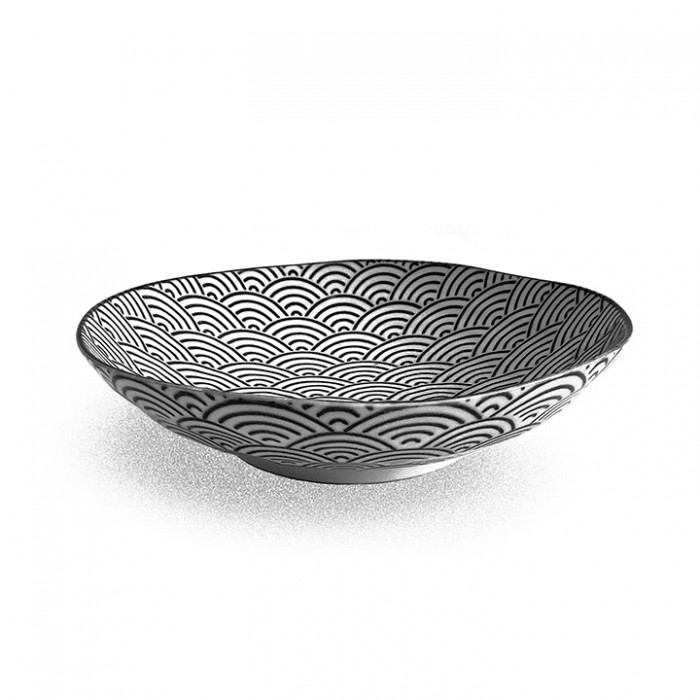 Assiette creuse VAGUES NOIRES