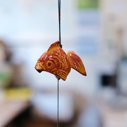 Clochette japonaise ou carillon à vent POISSON ROND en fonte