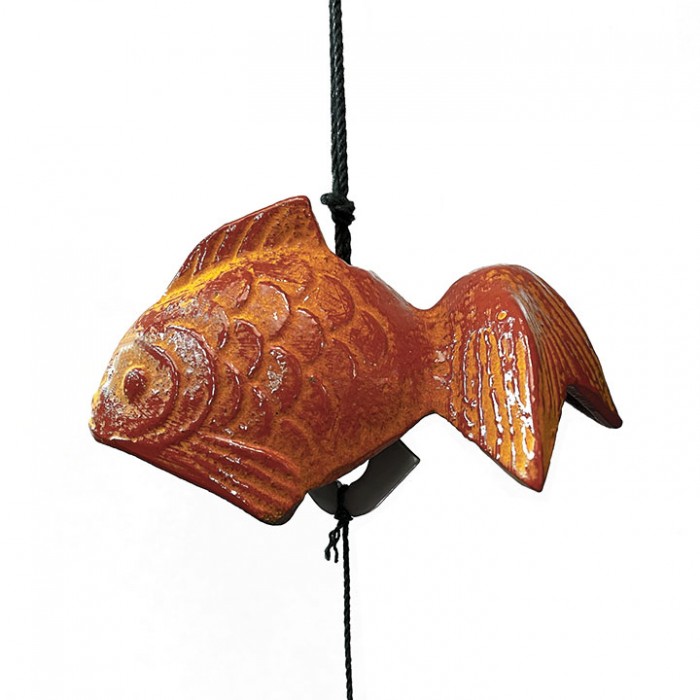 clochette a vent japonaise furin poisson rouge ryukin fonte