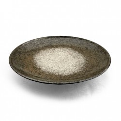 Saladier ou plat japonais TOKUSA en porcelaine opaque émaillé cobalt