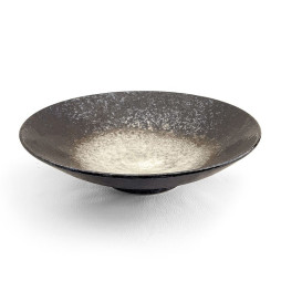 Saladier ou plat japonais TOKUSA en porcelaine opaque émaillé cobalt