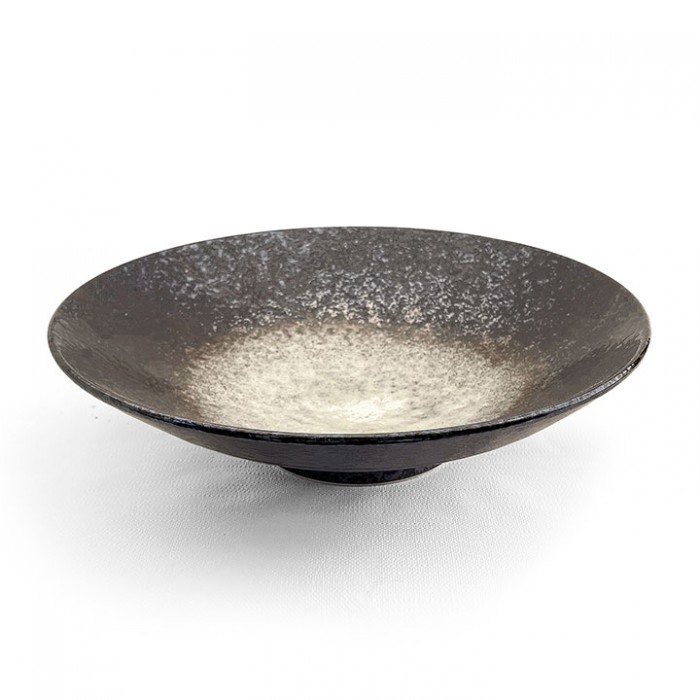 Saladier ou plat japonais TOKUSA en porcelaine opaque émaillé cobalt