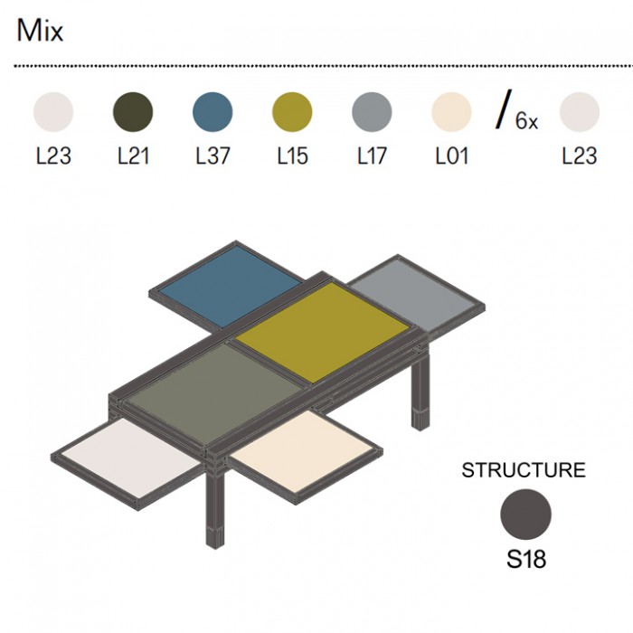 Table HEXA chêne anthracite MIX de Sculptures Jeux