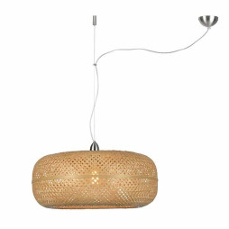 Suspension PALAWAN en bambou tressé naturel ou noir Ø 60 cm