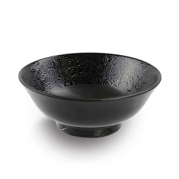 Bol à RAMEN UZU du Japon en porcelaine opaque, émail noir