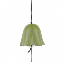 clochette a vent japonaise furin fleur verte fonte