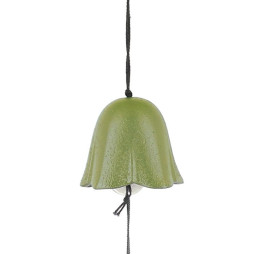 clochette a vent japonaise furin fleur verte fonte