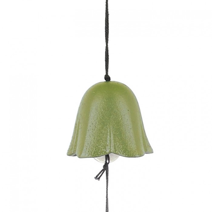 clochette a vent japonaise furin fleur verte fonte