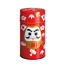 Boite à thé DARUMA rouge en métal made in Japan