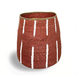 Corbeille TRIBAL 7 en jacinthe d'eau, couleur ocre