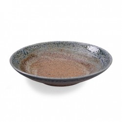Bol japonais en grès brun et bleu