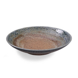 Plat ou grande assiette HINOKO du Japon en porcelaine émaillée