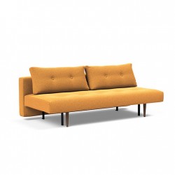 Modulable avec une structure en métal, pieds et accoudoirs en chêne massif.