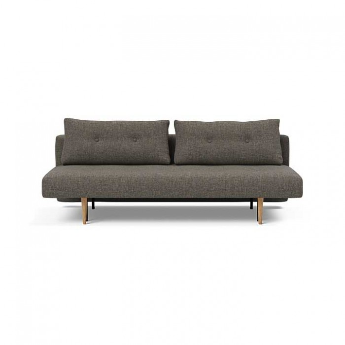 Modulable avec une structure en métal, pieds et accoudoirs en chêne massif.