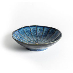 Coupe OUTREMER en porcelkaine émaillée bleue