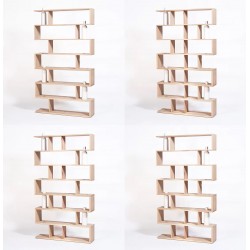 Bibliothèque BIBLIOFLEUR – Chêne massif & céramique – Design Pierre Rochepeau – Drugeot Manufacture