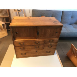 KO TANSU japonais 5 tiroirs et 2 portes coulissantes