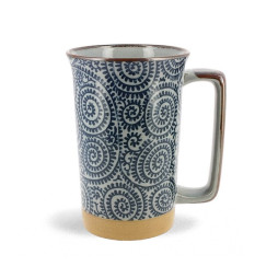 MUG JAPONAIS MARGUERITE sur fond bleu