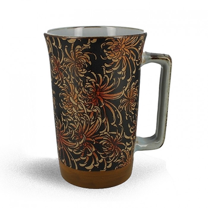 grand mug du japon kiku 600 ml motif chrysantheme decor automne anse large