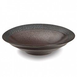 Saladier ou plat japonais TOKUSA en porcelaine opaque émaillé cobalt