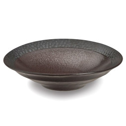 Saladier ou plat japonais TOKUSA en porcelaine opaque émaillé cobalt