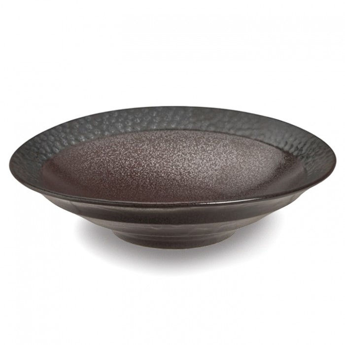 Saladier ou plat japonais TOKUSA en porcelaine opaque émaillé cobalt