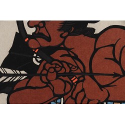 "Samurai Drawing a Bow"