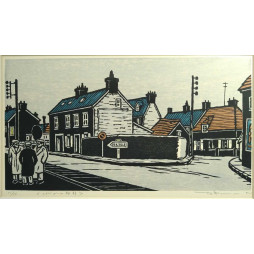 Estampe japonaise Takuma Hanawa Banlieue de Cherbourg