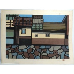 Kamioka no Machiya | Gravure sur bois de Katsuyuki Nishijima