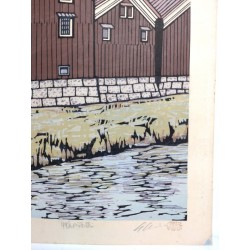 Brasseries de saké de Chūshojima | Gravure de Katsuyuki Nishijima
