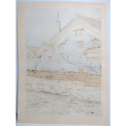 Brasseries de saké de Chūshojima | Gravure de Katsuyuki Nishijima