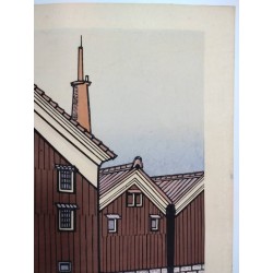 Brasseries de saké de Chūshojima | Gravure de Katsuyuki Nishijima