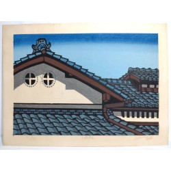 Maison traditionnelle japonaise | Estampe de Katsuyuki Nishijima