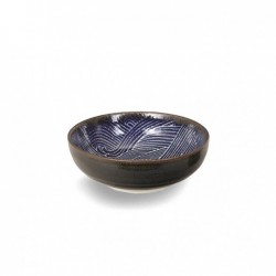 Bol japonaise bleue en porcelaine SEGAIA motif vagues de l'océan