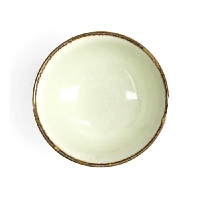 Saladier japonais avec cerisier en motif sur fond bleu foncé.