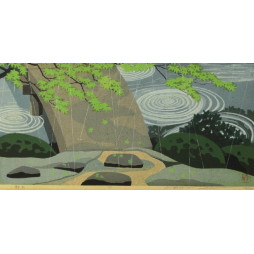 Estampe japonaise Ido Masao 'Silent rain'