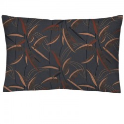 Taie d’oreiller WILLOW, feuilles de saule cuivre et brique sur fond anthracite