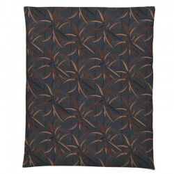 Housse de couette WILLOW dépliée, côté feuillage sur fond anthracite