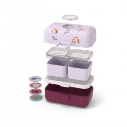 Boîte à bento enfant TRÉSOR OWLY Mauve de Monbento